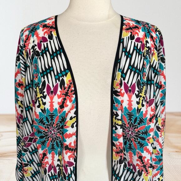 Cynthia Rowley Kimono Hippie Boho Beach Cover Up Sz S/M Open Front Tribal Print - Picture 2 of 8